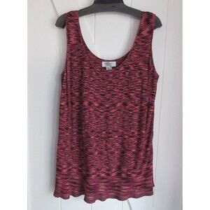 NINE WEST WOMAN - Brown & Pink Variegated Yarn Knit Tank Tunic Top size 1X